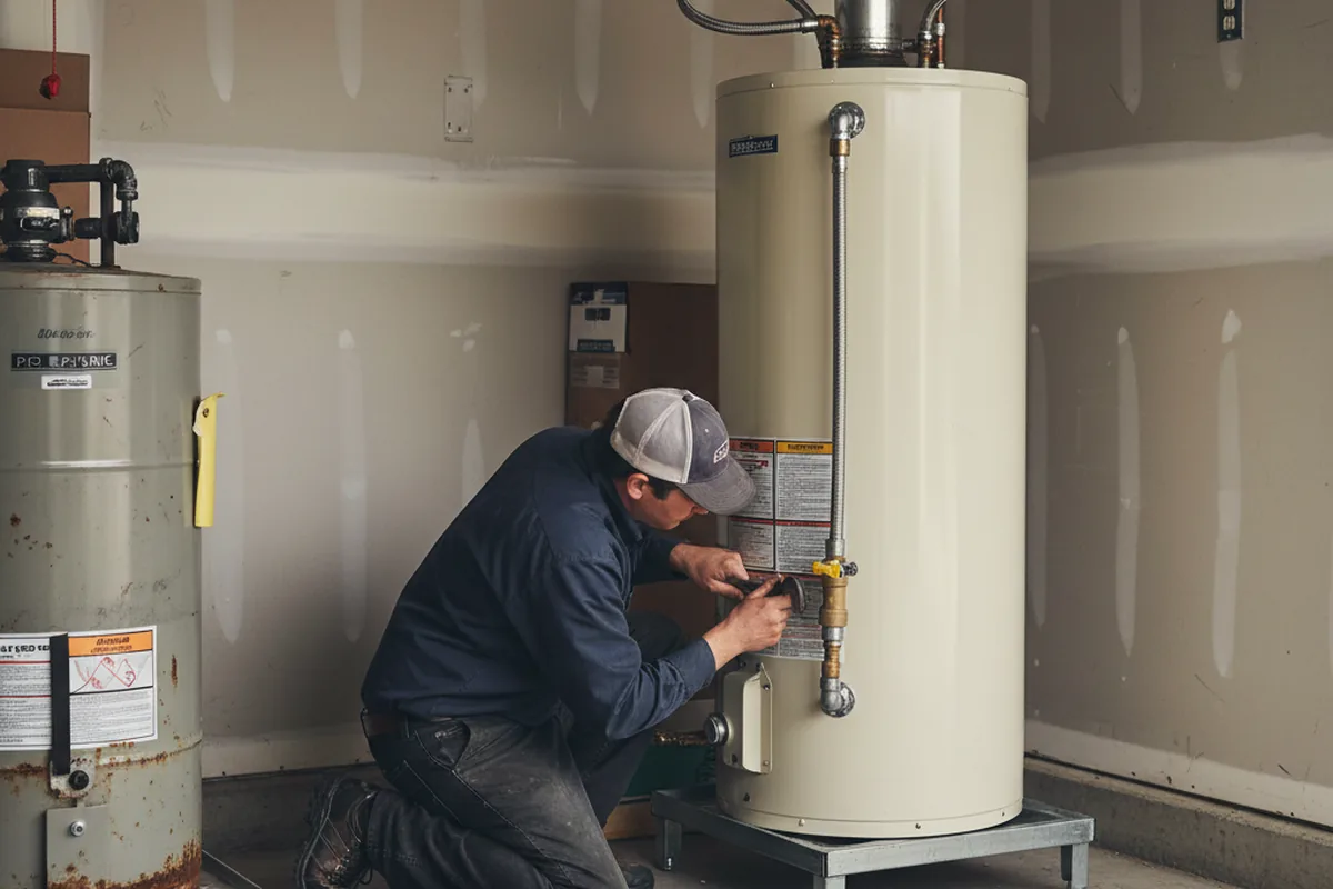 Water heater and shutoff valve replacement in Petros